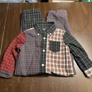 Ralph‎ Lauren Unisex Size 9M Patchwork Plaid One-Piece Romper Lined EUC